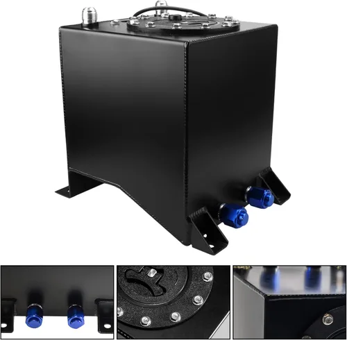 Miniatura 4 de Tanque de gas para celdas de combustible de 2.5 galones 10L universal con remitente de nivel, tanque de combustible de aluminio pulido para carreras