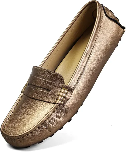 Artisure Mocasines clásicos de cuero genuino para mujer, mocasines de conducción, mocasines casuales sin cordones, zapatos de barco cómodos y a la