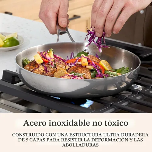 Miniatura 2 de Calphalon Premier - Juego de utensilios de cocina de acero inoxidable pulido de 5 capas con Turbo Heat Tech 3 piezas, inducción, apto para horno