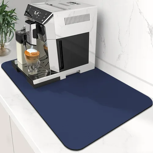 Miniatura 23 de WISELIFE Tapete de café súper absorbente para secar platos, accesorios de barra de café, combina con máquina, tapetes de secado grandes para Negro