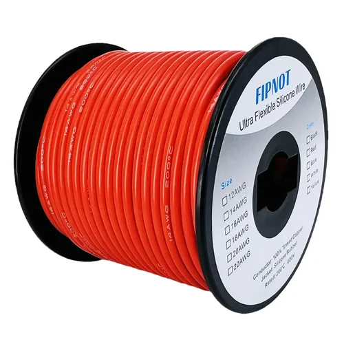 Miniatura 33 de Cable de 8 AWG Alambre Calibre 8 de Silicona - Carrete Negro de 25 pies, Alambre de Cobre Estañado Trenzado Extra Flexible 8AWG para Soldadura 200℃