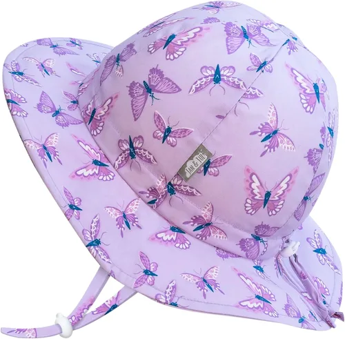 Miniatura 8 de JAN & JUL Sombrero de sol de algodón UPF 50+ con ala ancha para niñas pequeñas