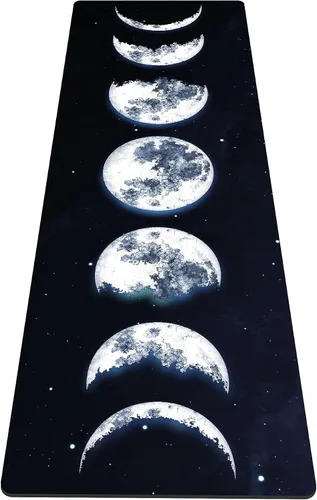 Miniatura 29 de nuveti Alfombrilla de yoga con estampado extra grueso de elastómero termoplástico antideslizante con bolsa de transporte, 72 x 24 pulgadas, extra