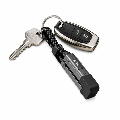 pzoz Cable de carga múltiple llavero cable de carga con pantalla LED, 4 en 1 Multi USB C de carga rápida Combo Lightning/Tipo C/USB A/USBC para