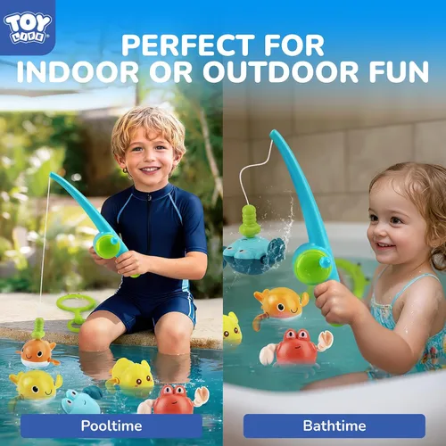 Miniatura 8 de TOY Life Juguetes de baño para niños de 1 a 3 años, juego de pesca magnético con juguetes de baño de cuerda libres de moho para niños pequeños de 1
