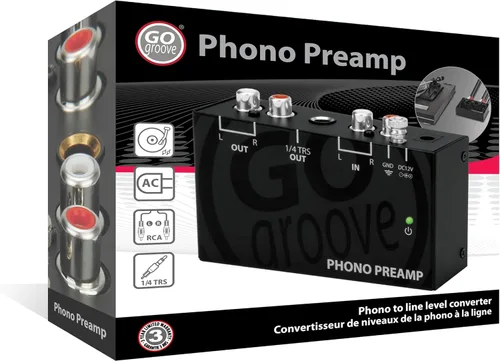Miniatura 9 de GOgroove Preamplificador de preamplificador de mini tocadiscos con adaptador de CC de 12 voltios, entrada RCA para reproductor de discos de vinilo