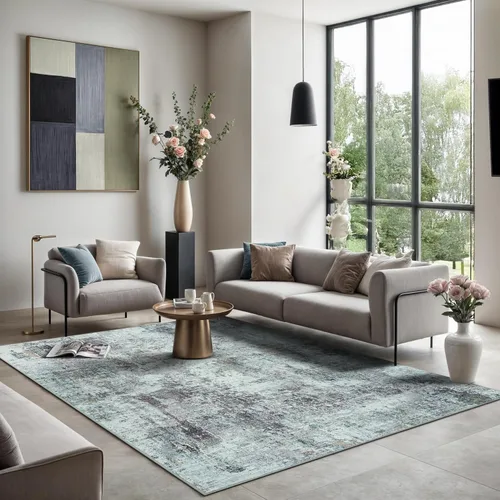 Miniatura 3 de GLN Rugs Contemporary Collection - Alfombra de felpilla lavable a máquina, contemporánea, antideslizante, de pelo corto, alfombra de felpilla