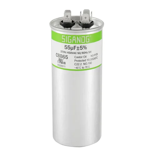 Miniatura 29 de 80/5 uF 80+5 MFD 370V o 440V CBB65 Capacitor Redondo de Arranque de Doble Funcionamiento 80 5 uF MFD 370 440 Voltios VAC para Condensador