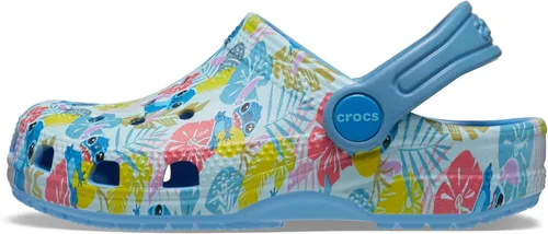 Miniatura 7 de Crocs Zuecos clásicos de puntada para niños, acetato de vinilo de etileno, diseño de punta redonda, correa de talón pivotante Puntadas/Floral