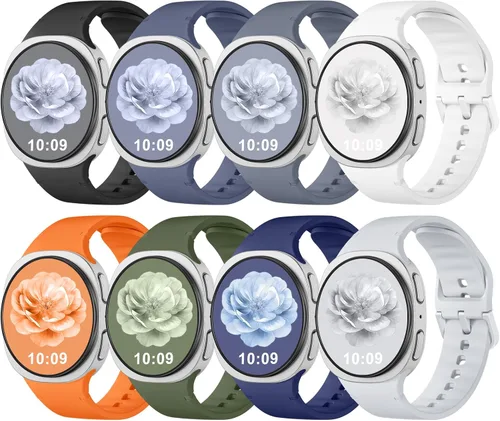 DaQin - Paquete de 8 correas deportivas compatibles para Samsung Galaxy Watch 8 de 40 mm y 44 mm/Galaxy Watch 8 Classic de 46 mm, correa impermeable