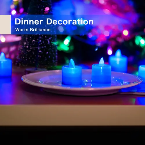 Miniatura 6 de Bolsas luminarias para velas con diseño de sol, resistentes al fuego, para bodas, Halloween, cumpleaños, Año Nuevo, fiestas, cenas, eventos Azul