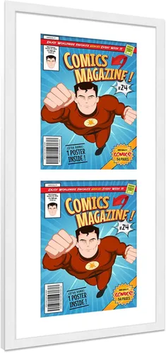 Miniatura 84 de Poster Palooza Marco de cómic con paspartú para 1 cómic de la Edad de Bronce publicado entre 1970 y 1985, marco de cómic negro para cómic de 7.25 x