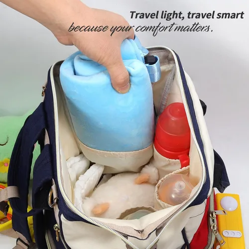 Miniatura 5 de Cama de avión para niños pequeños, extensor de asiento de avión portátil para niños, artículos esenciales de viaje en avión para niños pequeños, Azul