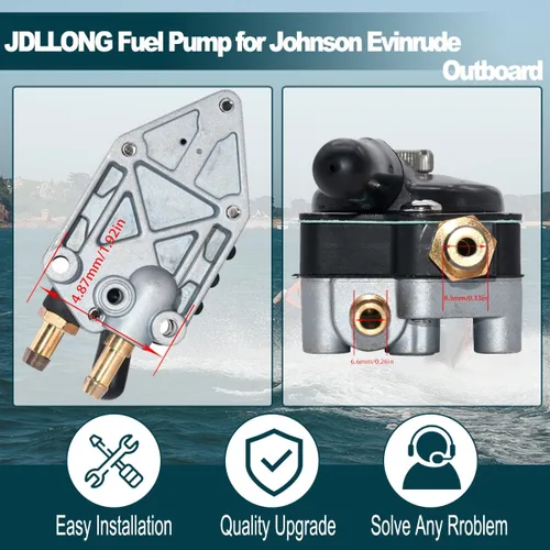 Miniatura 2 de 438559 Bomba de combustible para Johnson Evinrude 385784 433390 395712 398385 Motor 25-90 100 105 115 125 135 140-235 HP Bomba de combustible fuera