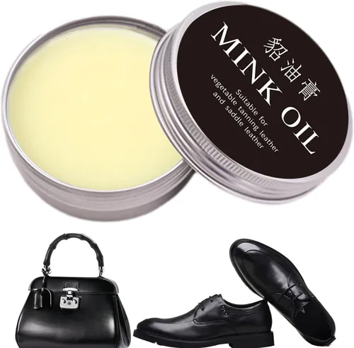 Crema para el cuidado del cuero - Acondicionador de cuero natural | Bálsamo de recoloración de cuero con aceite de visón | Crema acondicionadora