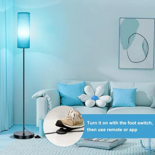 Miniatura 7 de FRIDEKO HOME Lámpara de pie, iluminación ambiental que cambia de color para sala de estar, dormitorio, lámpara de pie con aplicación y control