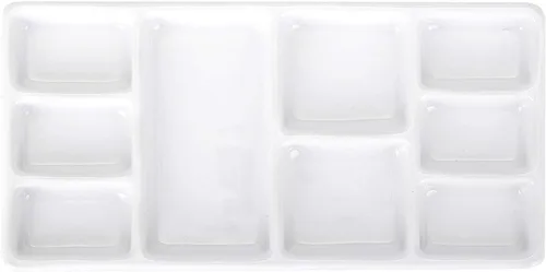 VanEnjoy Paleta de pintura de artista de cerámica cuadrada blanca,Paleta de acuarela de porcelana,Bandeja de mezcla de cerámica para pintura de