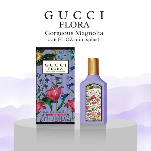 Miniatura 2 de Gucci Flora Gorgeous Magnolia Perfume para mujer EDP Mini Splash 0.16 onzas líquidas