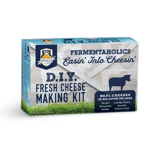Fermentaholics Kit de fabricación de queso fresco de bricolaje - Ricotta, mozzarella, burrata, paneer, requesón, etc. - Incluye cuajo para hacer