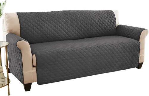 Miniatura 24 de Collections Etc - Funda protectora acolchada, reversible y resistente a derrames para muebles con lazos - Cubre el fondo del asiento, el respaldo