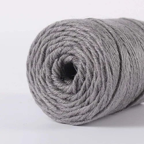Miniatura 4 de Tenn Well Cordel de yute gris, cuerda de 328 pies de grosor de 0.118 in de grosor para envolver regalos, manualidades, embalaje, jardinería
