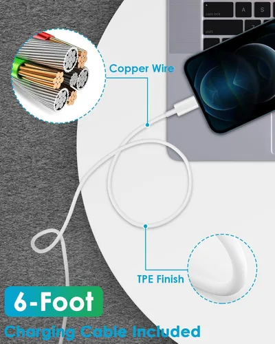 Miniatura 3 de CXX Cargador rápido i teléfono, bloque USB C de 20 W con cable de 6 pies compatible con IP 14/14 Pro/14 Plus/14 Pro Max/13/13 Mini/13 Pro/13 Pro