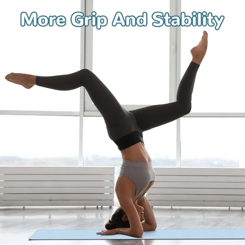 Miniatura 6 de Peryiter Pack de 2 toallas de yoga caliente de 72 x 24" con puntos de agarre, toallas de fibra adhesiva antideslizantes para yoga caliente, cubierta