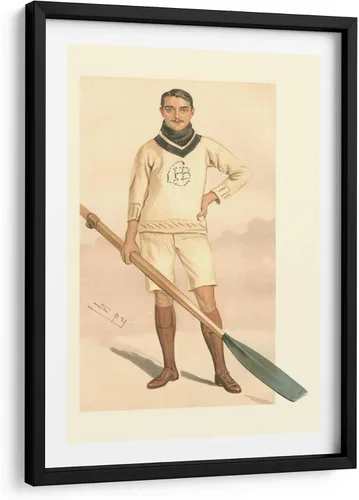 Canvas Lab | Vanity Fair Rowing by Spy | 7 x 11 in | Fine Art Framed Print, Frame Color: Black, With Mat | Sports and games, Leisure | Wall Decor
