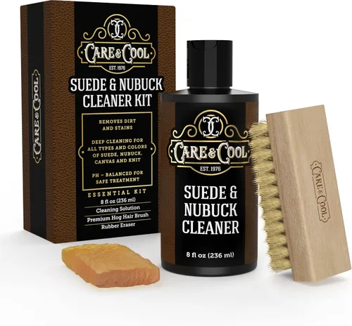 Kit Limpiador de Ante y Nobuk Care & Cool (227 g) Restaura el Color y la Vitalidad a Zapatos, Ropa y Muebles (Kit Esencial)