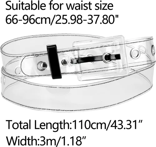 Miniatura 3 de Allegra K - Cinturón de cintura transparente con ojal para mujer