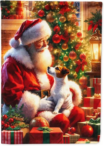 Miniatura 17 de Caroline's Treasures DAC4159CHF - Bandera de casa de Husky siberiano y Papá Noel para porche, grande, para colgar en la pared, poliéster
