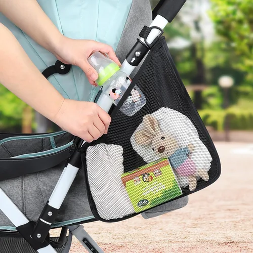 Miniatura 6 de Accmor Organizador universal para cochecito, organizador de cochecito lateral, red de carga de malla, accesorios de almacenamiento para cochecito