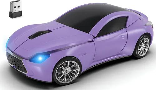 Miniatura 5 de Ratón inalámbrico lindo deportivo rosa ratones de coche, pequeños ratones portátiles ópticos ligeros para niñas, divertido regalo para la oficina