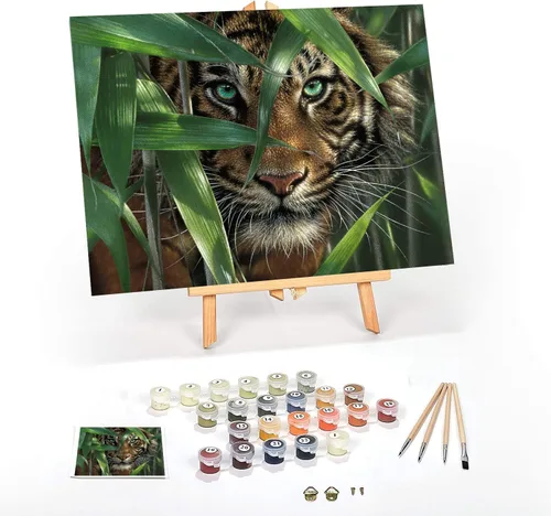 Miniatura 18 de Ledgebay Kit de Pintura por Números DIY para Adultos con Lienzo Enmarcado, de Principiante a Avanzado, los Kits Incluyen Juego de Pintura Acrílica