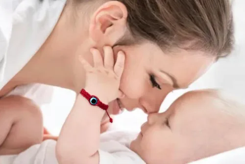 Miniatura 5 de Pulsera roja para bebés, niña y bebé. Amuleto de protección para bebé. Cuerda para la buena suerte y el mal de ojo. Pulsera infantil para bebé