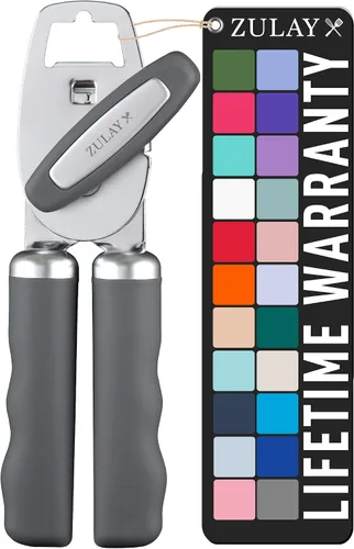 Miniatura 15 de Zulay Kitchen Abrelatas manual de acero inoxidable resistente con abridor de botellas, abrelatas manual a prueba de óxido con perilla giratoria
