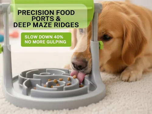 Miniatura 7 de Rompecabezas interactivo para perro y gato - Juguetes de comida con dispensador de golosinas para combatir el aburrimiento - Alimentador lento