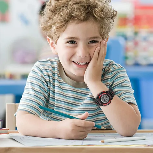 Miniatura 7 de Reloj analógico para niños reloj para niños de 6 a 15 años reloj digital para deportes al aire libre multifuncional con cronógrafo LED 50 M
