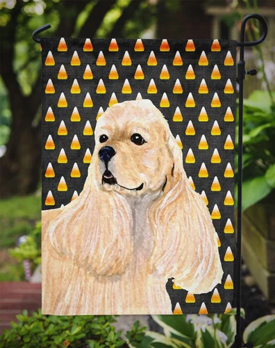 Miniatura 3 de Caroline's Treasures SS4315GF - Bandera decorativa para patio exterior, diseño de maíz y maíz con diseño de Cocker Spaniel, para jardín, jardín