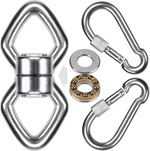 BeneLabel Columpio giratorio con 2 mosquetones, capacidad de 770 libras, dispositivo giratorio más seguro, accesorio colgante con 2 rodamientos para