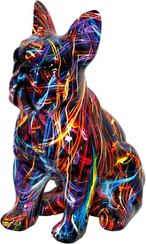 Miniatura 8 de Estatua de Bulldog Francés con Graffiti, Escultura Figurilla de Arte de Perro Animal, Decoración del Hogar para Sala de Estar, Dormitorio, Estante