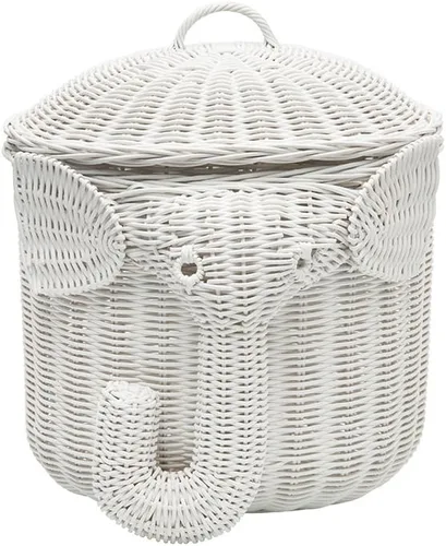 Miniatura 4 de KOUBOO Rattan Elefante Almacenamiento Animal En Forma De Paños Tejidos A Mano Con Tapa Contenedor De Almacenamiento Decorativo Contenedor De Frutas
