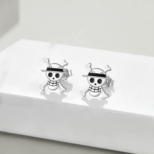 Miniatura 3 de POPLYKE Pendientes de anime de plata de ley 925 para mujer y hombre, Plata de ley, Plata de ley