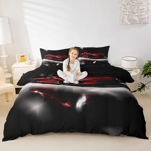 Miniatura 12 de Erosebridal Juego de funda de edredón con diseño de hojas y mono para niños, funda de edredón de animales divertidos, tamaño individual para niños