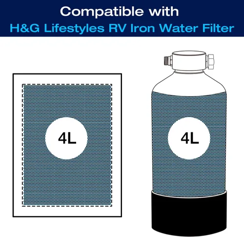 Miniatura 3 de H&G Lifestyles Resina de eliminación de hierro de 4L para filtro de agua con hierro, repuesto de cartucho de filtro de resina de intercambio iónico