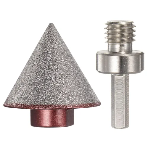 Miniatura 7 de HARFINGTON Brocas biseladoras de diamante de 1.38 pulgadas de diámetro, 5/8-11 roscas con adaptador, broca avellanadora para ampliar agujeros