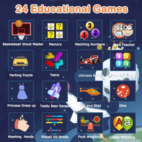 Miniatura 3 de Cosjoype Reloj inteligente para niños, regalos para niñas de 5 a 12 años, 24 juegos de rompecabezas, cámara de video HD, reproductor de música