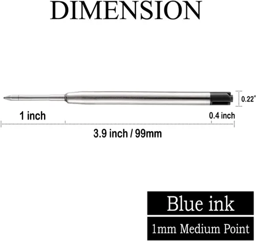 Miniatura 2 de Recambios para bolígrafos, 3.9 pulgadas de tinta negra, repuesto de tinta de repuesto para bolígrafo Parker Pen táctico (paquete de 10)