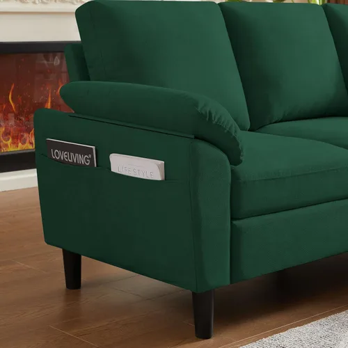 Miniatura 4 de Juego de sofá modular convertible, sofá en forma de L de 79 pulgadas con otomana, sofá biplaza, sillón, sofás pequeños de 6 plazas para espacios