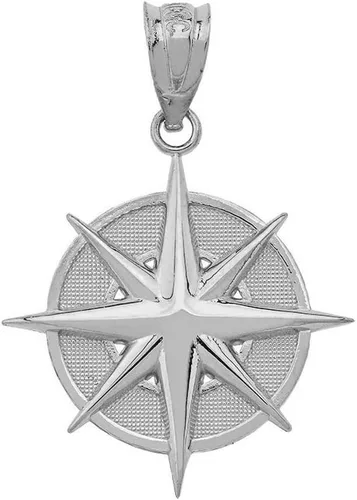 Miniatura 6 de Collar con dije de símbolo de estrella celestial de estrella del norte de oro de 10 quilates certificado